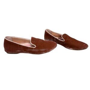 Birdies The Starling Velvet Slip On Women's Opera Loafers in Copper size 8.5